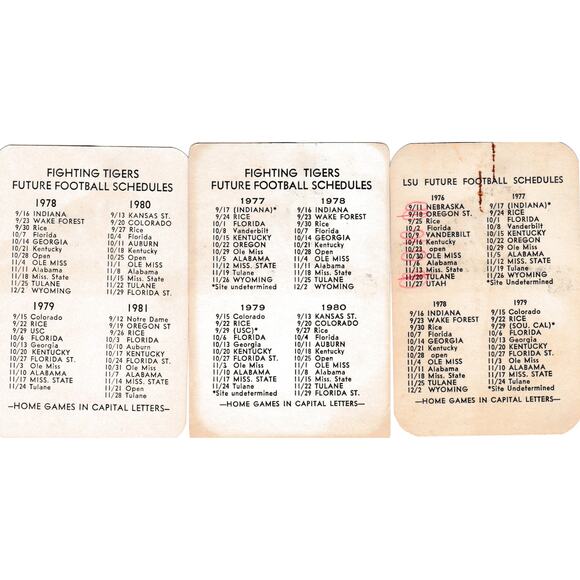 Vintage 1975 1976 1977 LSU Tigers Pocket Mini Football Schedule - A1118 - Picture 6 of 8